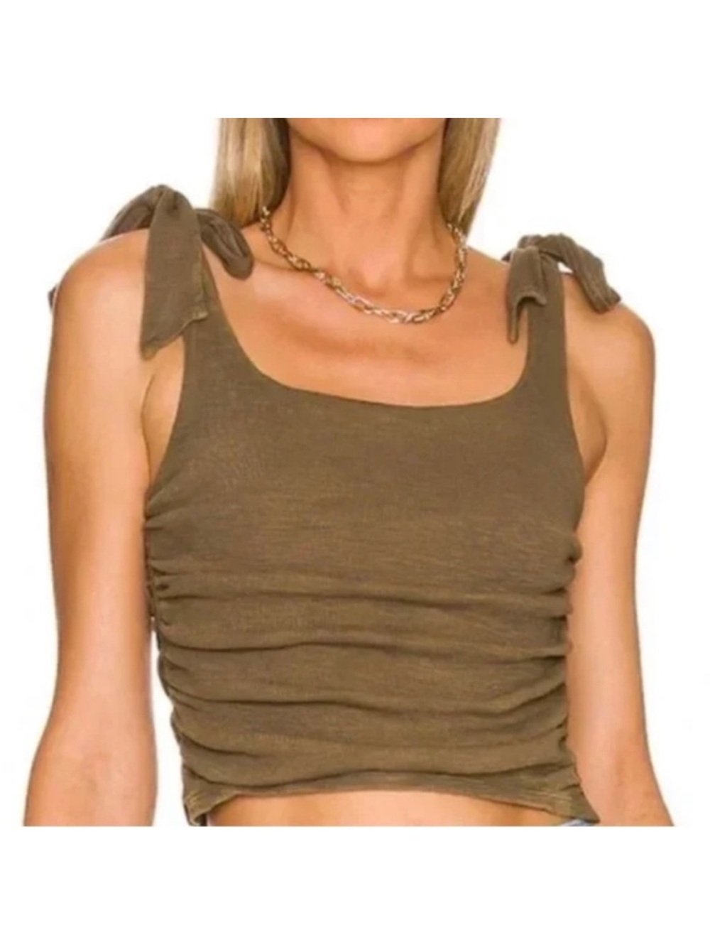 Free People Boulevard Ruched Crop Tank Top - Size XS